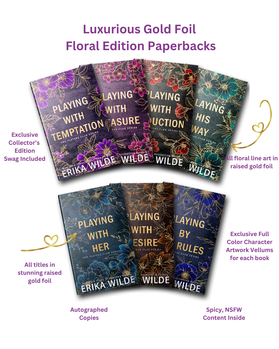The Players Club - Gold Foil Floral Special Edition Set of 7